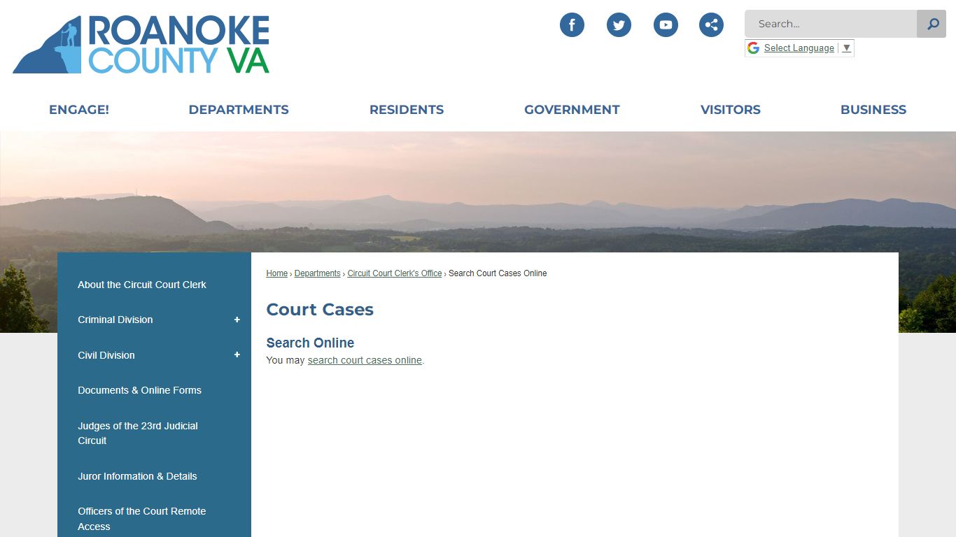 Court Cases | Roanoke County, VA - Official Website